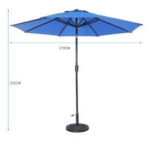 Venta al por mayor de alta calidad grande 3M al aire libre patio trasero Gargen Patio sublimación impresa al aire libre blanco azul sombrilla playa sombrilla - Product Image 2