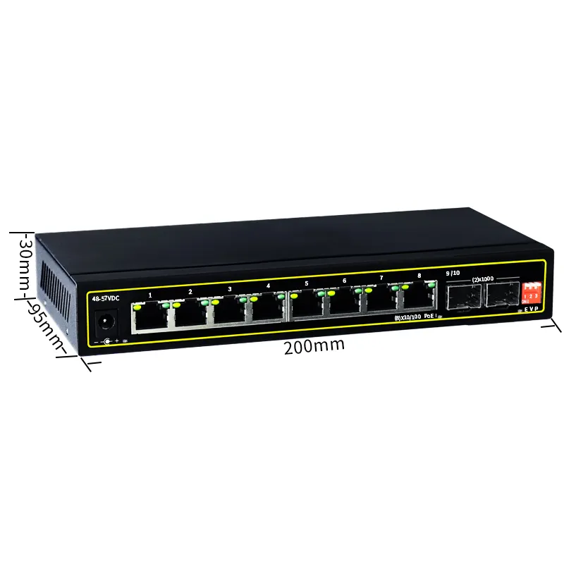 Gigabit RJ45 portu 10 16 24 48 Port Poe ağ 10 Port POE gigabit ağ anahtarı desteği endüstriyel ağ anahtarı
