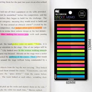 BESTLINE Bloc-notes adhésifs transparents en PET à dégradé de couleurs multiples, marqueurs clés, autocollants imperméables pour messages - Product Image 4