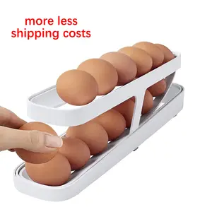 Cán trứng chủ tự động cán trứng lưu trữ container 2 Tier cán trứng quả có thể tháo rời tủ lạnh tổ chức