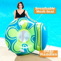 Fauteuil flottant gonflable pour piscine en PVC, capacité 100 kg, grand dossier, porte-gobelet, chaise flottante pour rivière, canapé avec fond en maille