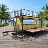 Remorque de restauration mobile entièrement équipée pour bar à café et cocktails en plein air, camion de cuisine à deux étages avec cuisine complète