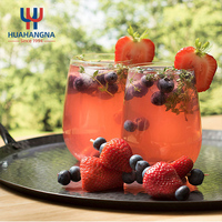 Copa de Vino Prémium de 15 Onzas de Cristal de Borosilicato Transparente sin Tallo para Vino Tinto, Jugo y Agua