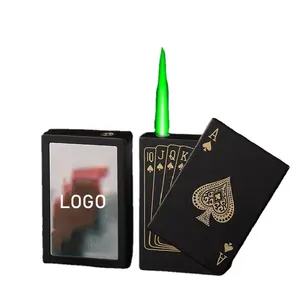 YN TK 포커 크리에이티브 라이터 제트 토치 플레이 라이터 포커 UV 라이트 커스텀 로고 라이터 녹색 불꽃 라이터 담배 용