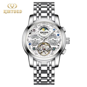 Envío Directo, Reloj Mecánico Automático para Hombre KINYUED J-130, Calendario Semanal, Fase Lunar, Índices de Diamantes, Pantalla Luminosa - Product Image 5