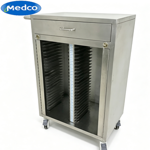 Chariot de classement médical Medco <span class=keywords><strong>en</strong></span> acier inoxydable de haute qualité, résistant à la rouille, 60 compartiments, pour hôpitaux, cliniques et salles de soins - Product Image 1
