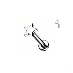 Piercings de Titanio F136 con Rosca Interna, Joyería para Cartílago con Forma de Corazón, Estrella, Luna y Flor - Product Image 3
