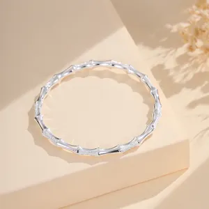 Sliver 999 Luxury Design Knot Bamboo Cuff Unisex Bracelet Bamboo Bone Jewelry For Valentine's Day And Mother's Day Gift