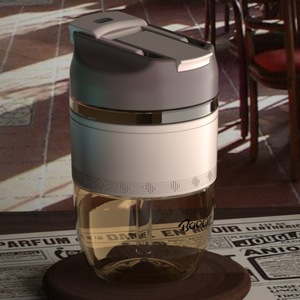 Baoda Double Wall PPSU Water <b>Bottle</b> <b>Coffee</b> Brown Blush Portable Straw Cup For Travel Summer 2021 - Product Image 2