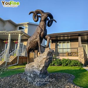 Sculpture de chèvre en bronze Statue d'art de chèvre de montagne - Product Image 5