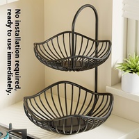 Panier de rangement multifonctionnel à double couche pour fruits et légumes Panier de rangement pour l'ail et les échalotes de cuisine pour le ménage et la vie quotidienne