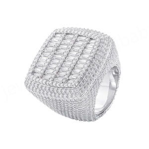 New Fashion Trend 925 <b>Silver</b> Inlaid D Color VVS Brilliant Cut Moxan Moissanite Hip Hop/Rock Style Rose Gold Plated <b>Ring</b> for <b>Men</b> - Product Image 1