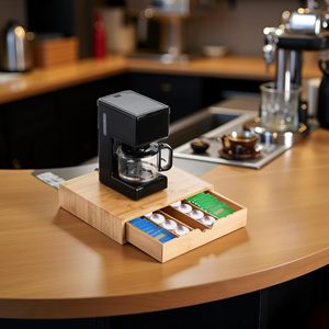 Four Directions Bamboo <b>Coffee</b> <b>Pod</b> Storage <b>Drawer</b> Desktop Organizer With Pull Out Design <b>For</b> Tea Bags And <b>Coffee</b> Capsules - Product Image 2