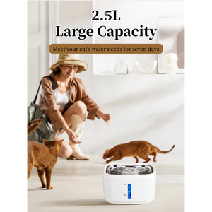 Distributeur d'eau intelligent pour animaux de compagnie en acier inoxydable, à induction automatique, écologique, avec filtration sans fil et fonctionnement silencieux pour chats - Product Image 2