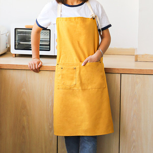 Tablier en toile vert militaire imperméable pour cuisine et cafétéria, avec poches, pour adultes, unisexe, usage quotidien, Sp-519 - Product Image 2
