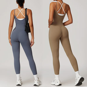 Nouveau logo personnalisé Combinaison de fitness une pièce Combinaison de yoga couleurs contrastées Combinaison de sport à séchage rapide Barboteuses Combinaison d'entraînement pour femmes - Product Image 2