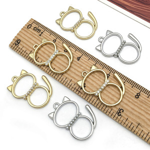 จี้รูปแมว ทอง เงิน มุก พลอยเทียม อุปกรณ์ทำเครื่องประดับ DIY สำหรับสร้อยข้อมือ สร้อยคอ 1 ชิ้น - Product Image 3