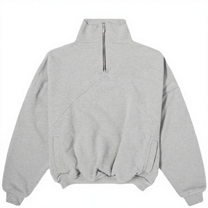 Sudadera de Forro Polar para Hombre con Cierre de Cremallera, Manga Larga, Transpirable, con Lavado Enzimático Personalizado, Servicio OEM, para Fitness, Gimnasio y Entrenamiento, Corte Holgado - Product Image 2