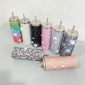 Double Wall Stainless Steel Tumblers <b>Drinking</b> Coffee Water Travel Beer Rhinestone Tumbler with <b>Straw</b> - Product Image 4