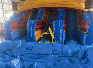 Toboggan gonflable à double voie pour enfants toboggan aquatique et sec avec piscine pour fête à louer - Product Image 3