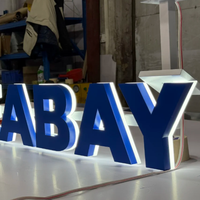 Enseigne lumineuse en lettres 3D en acier inoxydable rétroéclairées par LED personnalisées, lettres de logo éclairées, publicité commerciale illuminée, IP65