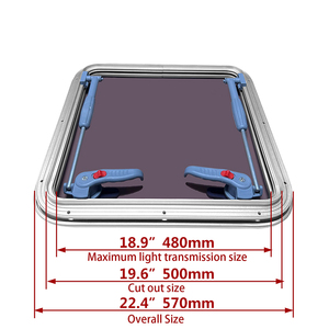 ISURE 마린 알루마이트 알루미늄 19.6 "x 19.6" 푸시 아웃 갑판 해치 보트 요트 스퀘어 해양 해치 현창 보트/요트/RV - Product Image 2