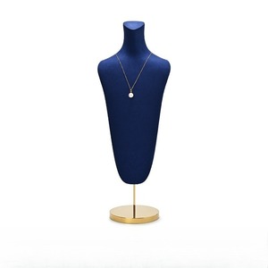 Soporte de exhibición de collar con base metálica, modelo de maniquí para retratos, expositor de collares. - Product Image 6