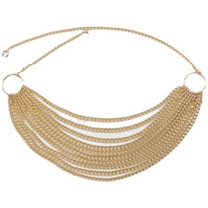 Multi Layered Chunky <b>Chain</b> Waist <b>Chain</b> <b>Gold</b> Metal Tassel Decorative <b>Belt</b> For Women Dresses Shirts Suits - Product Image 5