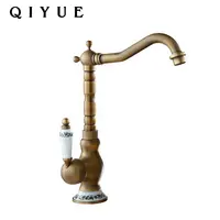 Haute qualité classique brossé beauté bassin robinet monotrou sanitaire Antique laiton bassin robinet robinet salle de bain