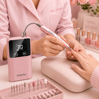 Machine à percer les ongles rose 30000 tr/min, stylo de manucure rechargeable portable, compatible avec les prises US/UK, utilisation à domicile et en salon, OEM/ODM