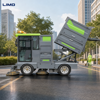 Camion balayeuse électrique à déchargement rapide 6C, moteur 60V 5000W pour le nettoyage des routes municipales, directement de l'usine avec mécanisme de vidage rapide