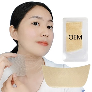 Label privé levage supprimer les rides raffermissant soins de la peau blanchissant 3D ligne d'or fil à découper <span class=keywords><strong>collagène</strong></span> <span class=keywords><strong>soie</strong></span> protéine masque pour le cou - Product Image 1