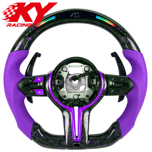 Volante Deportivo de Fibra de Carbono Forjado con LED RPM y Levas de Cambio Personalizadas para BMW F30 F83 F34 F80 F31 F82 M3 M4 340i - Product Image 1