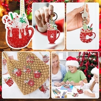 Offre Spéciale 15 pièces mignon 5D bricolage noël diamant peinture porte-clés, pour enfants noël bricolage artisanat famille décor