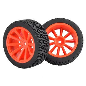 10-Spoke RC Car Rubber Tires & Wheels 4PCS/SET Rims 12mm Hex Hub for WLtoys 144001 and 1/18 1/16 1/10 Car Tyre