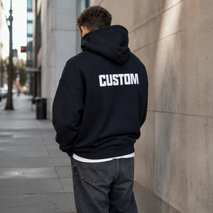 Sweat-shirt à capuche personnalisé pour homme, en molleton de coton épais, coupe ample et carrée, idéal pour l'hiver - Product Image 3