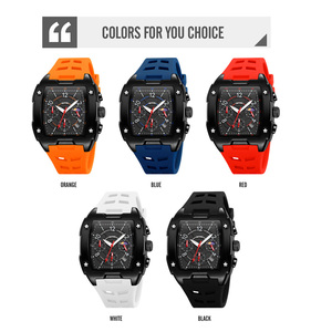 Sporty Round Zinc Alloy Case Glass Crystal Quartz Chronograph Date Stopwatch <b>Silica</b> Gel Band Water Resistant Durable Design - Product Image 6