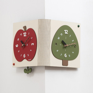 Wozoom Double-Sided Wall <b>Clock</b> Apple Tree Shape Quartz <b>Battery</b> Powered For Living Room Corner Decor - Product Image 1