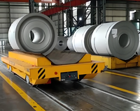 Chariot de transport sur rail pour l'industrie des dalles, 4 roues en acier, capacité de 1 à 100 tonnes, chariot de transfert électrique à télécommande sur rail