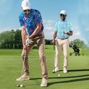 Camisa Deportiva de Golf para Hombre, Corte Regular, Transpirable, de Secado Rápido, con Tejido de Punto a Rayas, Manga Corta y Cuello - Product Image 4
