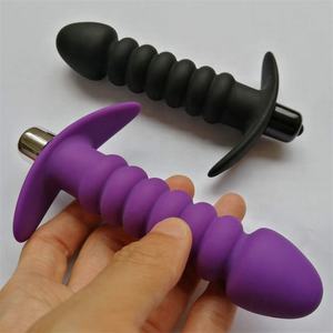 Twisted Silicone Anal Plug Sexspielzeug Vib rating Butt Dildo für erwachsene Männer Prostata Massage Perlen Set - Product Image 3