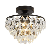 Luminaire suspendu moderne en cristal en forme de goutte d'eau, base E27, réglable, pour couloir et entrée