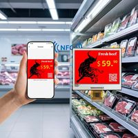 Etiqueta de Precio Digital Ultra Delgada, Etiqueta Electrónica NFC para Estantes de 4.2 Pulgadas con Sistema RF, Imán ABS para Tiendas Minoristas Zhsunyco
