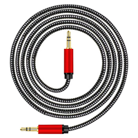 Câble auxiliaire blindé en PVC plaqué or 3,5 mm mâle-mâle pour voiture, audio stéréo sans perte, prise jack pour haut-parleur, longueur personnalisable