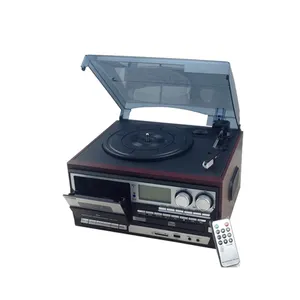 Reproductor de discos de vinilo, Cassette de grabación y reproductor de CD, Radio Am FM, estéreo, fonógrafo, grabación en dos altavoces, imagen