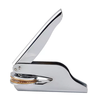 Sello de Metal Personalizable con Logotipo en Relieve, Autoentintable, con Punta de Acero para Uso en Oficina y Bodas, con Diseño de Pluma Estilográfica Dorada