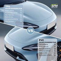 Film de protection de peinture PPF auto-cicatrisant anti-rayures en TPU vert Aurora Diamant à changement de couleur pour voiture, application à sec