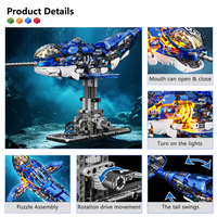 MJI 13155 Bloques de Construcción Creativos MOC, Modelo de Narval Mecánico, Juego de Bloques de Construcción Educativos para Niños, Juguete de Plástico