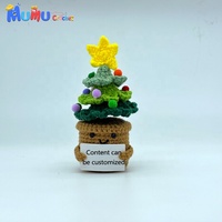 Poupée Amigurumi Arbre de Noël au Crochet Fait Main, Carte d'Encouragement, Compagnon de Bureau, Anti-stress, Cadeau Secret Santa, Personnalisé, Vente en Gros