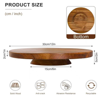 Offre Spéciale – Présentoir à Gâteau Rond en Bois d'Acacia Écologique de Qualité Alimentaire, Plateau de Présentation de Desserts en Bois Massif, Gravure pour Mariage et Anniversaire